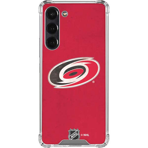 NHL Carolina Hurricanes Distressed Galaxy S24 FE Clear Case