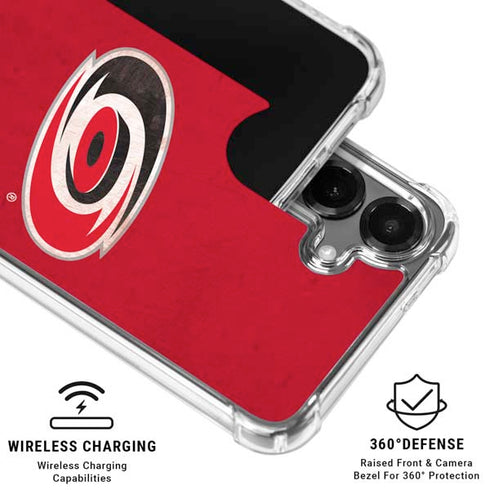 NHL Carolina Hurricanes Distressed Galaxy S26 Plus Clear Case