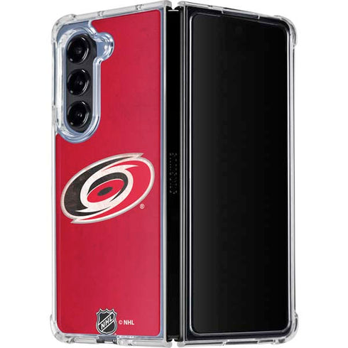 NHL Carolina Hurricanes Distressed Galaxy Z Fold5 5G Clear Case