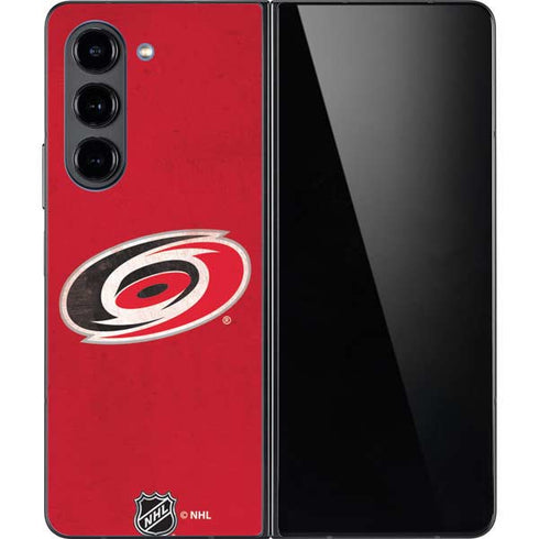 NHL Carolina Hurricanes Distressed Galaxy Z Fold5 5G Skin