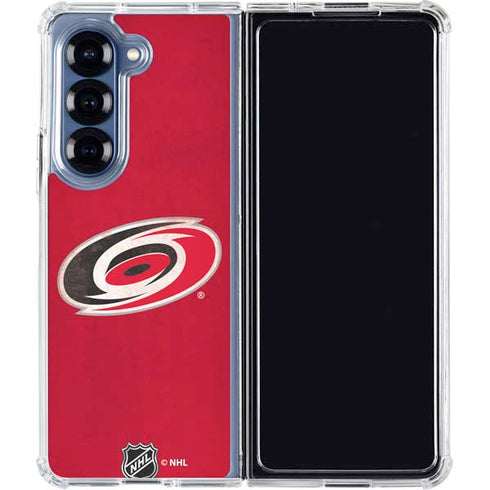NHL Carolina Hurricanes Distressed Galaxy Z Fold6 Clear Case