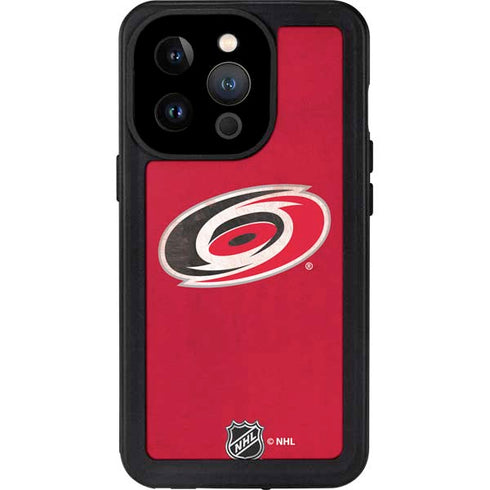 NHL Carolina Hurricanes Distressed iPhone 15 Pro Waterproof Case