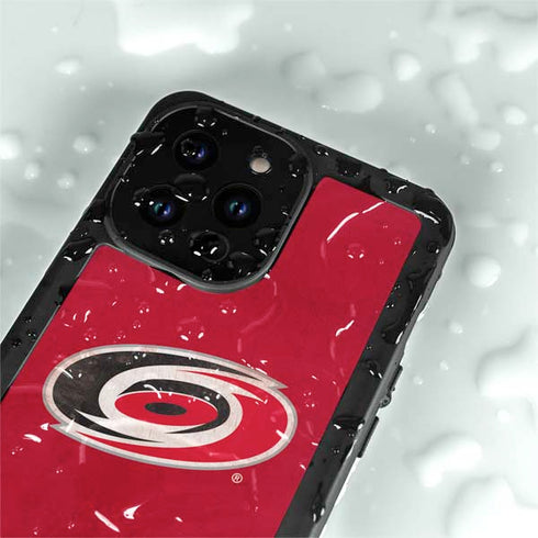 NHL Carolina Hurricanes Distressed iPhone 15 Pro Waterproof Case