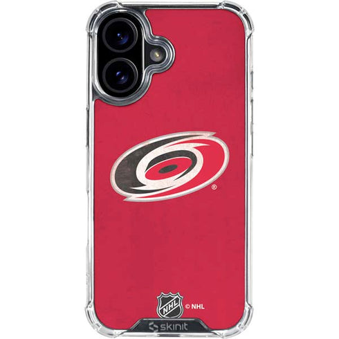 NHL Carolina Hurricanes Distressed iPhone 16 Plus Clear Case