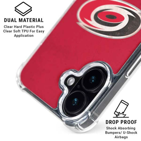 NHL Carolina Hurricanes Distressed iPhone 16 Plus Clear Case