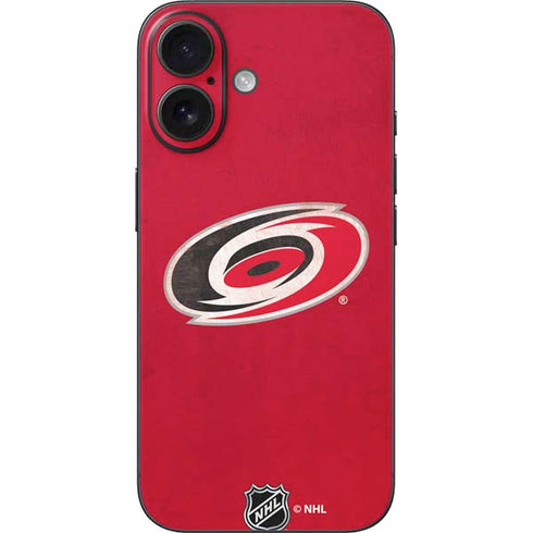 NHL Carolina Hurricanes Distressed iPhone 16 Skin