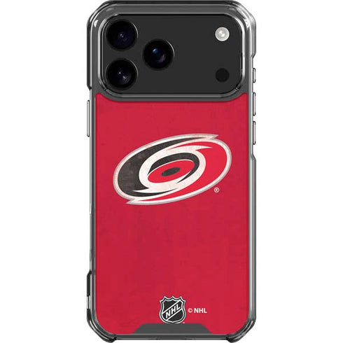 NHL Carolina Hurricanes Distressed iPhone 18 Pro Max Clear Case