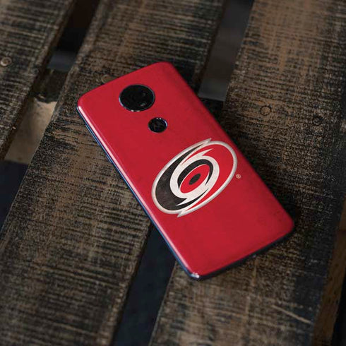NHL Carolina Hurricanes Distressed Moto E5 Plus Skin
