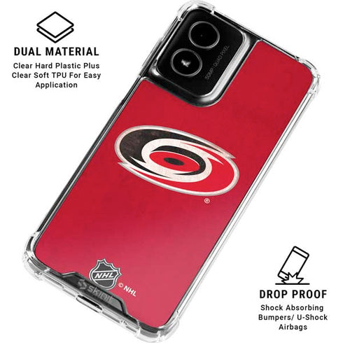 NHL Carolina Hurricanes Distressed Moto G Power 5G (2024) Clear Case
