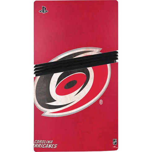 NHL Carolina Hurricanes Distressed PS5 Pro Console Skin