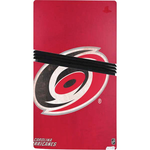 NHL Carolina Hurricanes Distressed PS5 Pro Console Skin