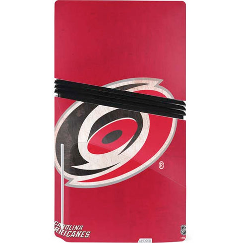 NHL Carolina Hurricanes Distressed PS5 Pro Disk Bundle Skin