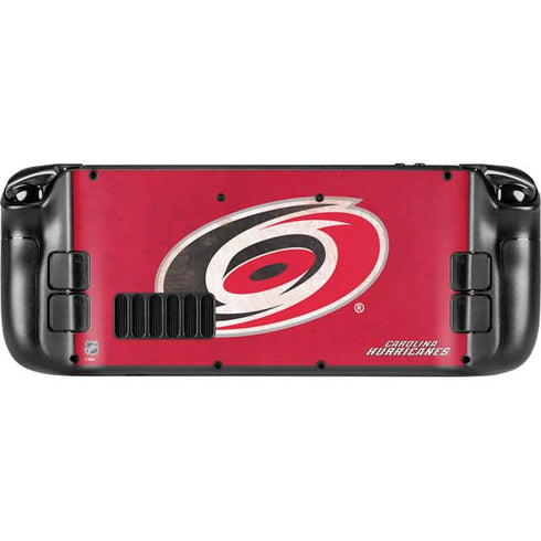 NHL Carolina Hurricanes Distressed Steam Deck Handheld Gaming Computer OLED Skin