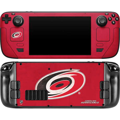 NHL Carolina Hurricanes Distressed Steam Deck Handheld Gaming Computer Skin