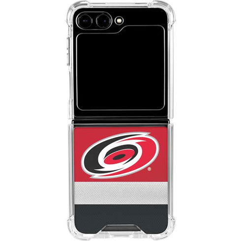 NHL Carolina Hurricanes Jersey Galaxy Z Flip6 Clear Case