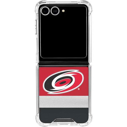 NHL Carolina Hurricanes Jersey Galaxy Z Flip7 Clear Case