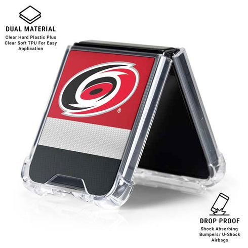 NHL Carolina Hurricanes Jersey Galaxy Z Flip7 Clear Case