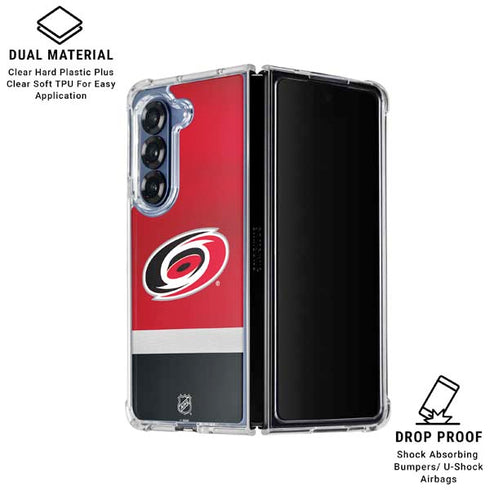 NHL Carolina Hurricanes Jersey Galaxy Z Fold7 Clear Case