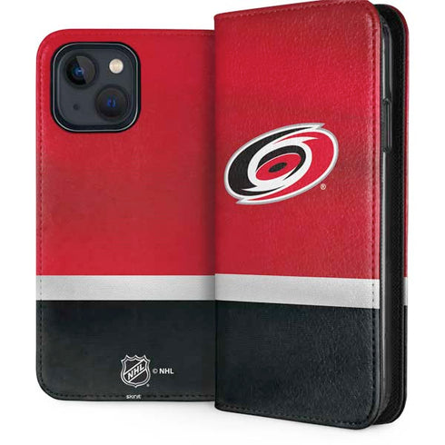 NHL Carolina Hurricanes Jersey iPhone 15 Plus Folio Case