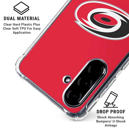 NHL Carolina Hurricanes Solid Background Galaxy A36 5G Clear Case