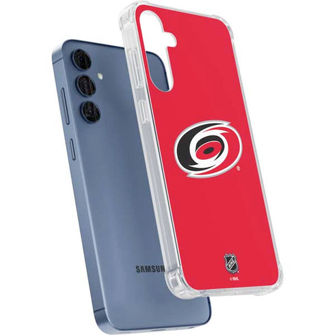 NHL Carolina Hurricanes Solid Background Galaxy A55 5G Clear Case