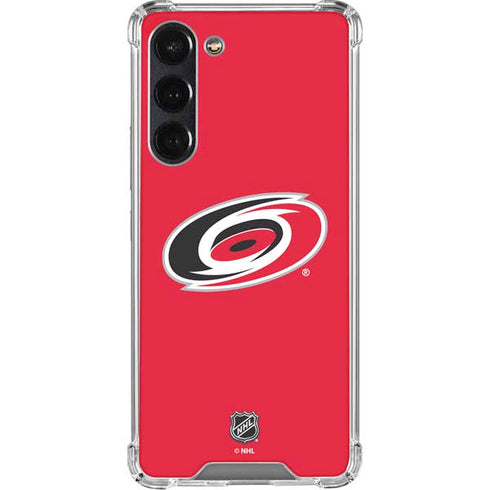 NHL Carolina Hurricanes Solid Background Galaxy S24 FE Clear Case
