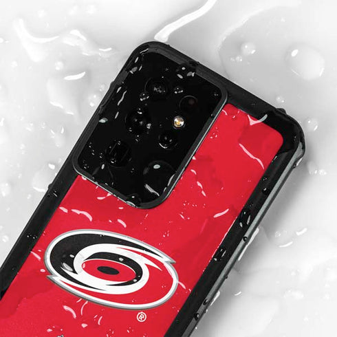 NHL Carolina Hurricanes Solid Background Galaxy S24 Ultra Waterproof Case
