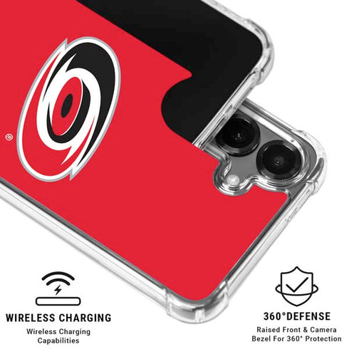 NHL Carolina Hurricanes Solid Background Galaxy S26 Clear Case