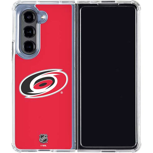 NHL Carolina Hurricanes Solid Background Galaxy Z Fold5 5G Clear Case