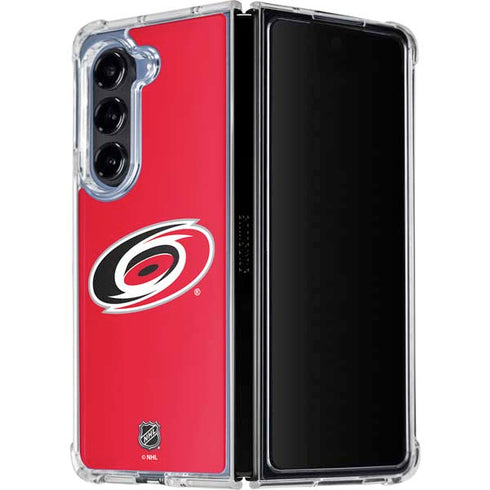 NHL Carolina Hurricanes Solid Background Galaxy Z Fold5 5G Clear Case