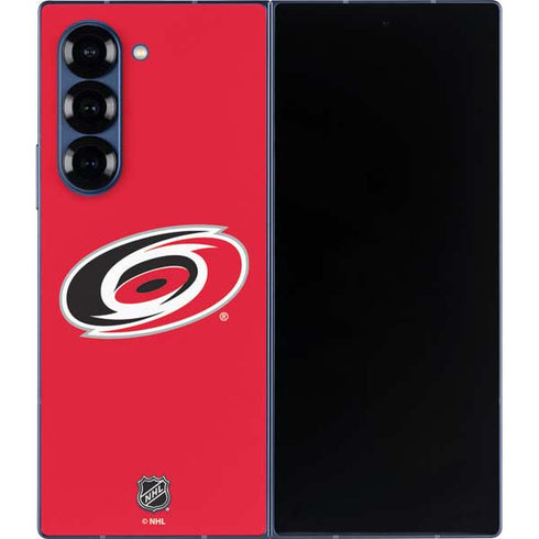 NHL Carolina Hurricanes Solid Background Galaxy Z Fold6 Skin