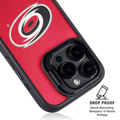 NHL Carolina Hurricanes Solid Background iPhone 15 Pro Max Kickstand Case