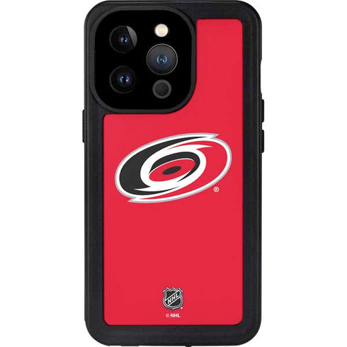 NHL Carolina Hurricanes Solid Background iPhone 15 Pro Waterproof Case