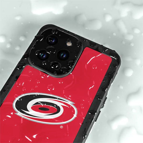 NHL Carolina Hurricanes Solid Background iPhone 15 Pro Waterproof Case