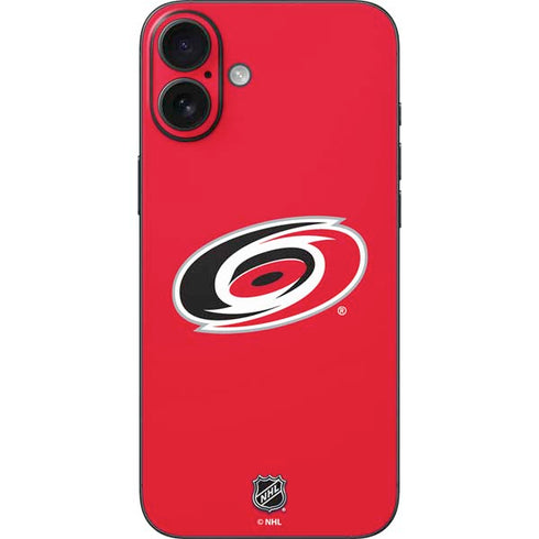 NHL Carolina Hurricanes Solid Background iPhone 16 Plus Skin