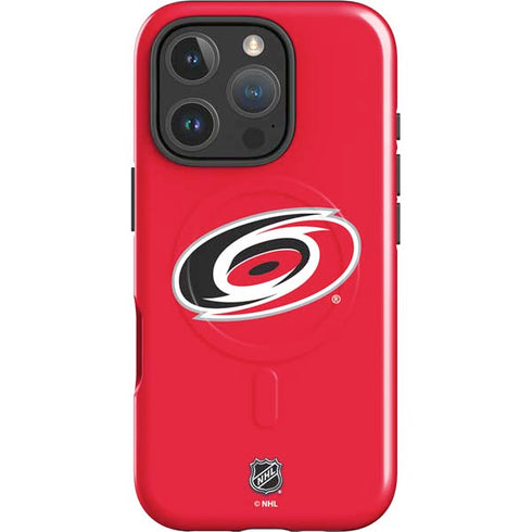 NHL Carolina Hurricanes Solid Background iPhone 16 Pro Magsafe Impact Case