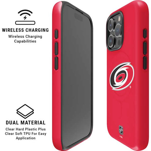 NHL Carolina Hurricanes Solid Background iPhone 16 Pro Magsafe Impact Case