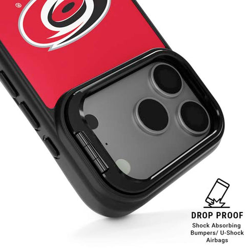 NHL Carolina Hurricanes Solid Background iPhone 17 Pro Kickstand Case
