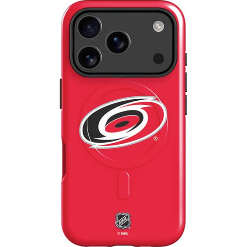 NHL Carolina Hurricanes Solid Background iPhone 17 Pro Magsafe Impact Case