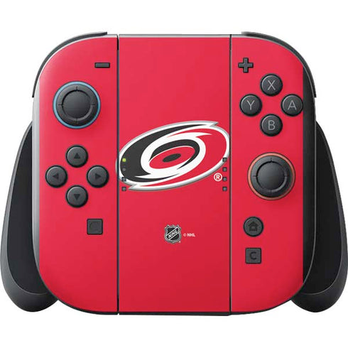 NHL Carolina Hurricanes Solid Background Nintendo Switch 2 (2025) with Joy-Con Skin
