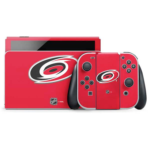NHL Carolina Hurricanes Solid Background Nintendo Skins