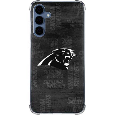 NFL Carolina Panthers Black & White Galaxy A55 5G Clear Case