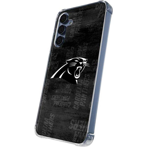 NFL Carolina Panthers Black & White Galaxy A55 5G Clear Case