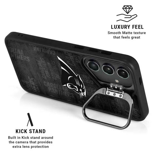 NFL Carolina Panthers Black & White Galaxy S24 Kickstand Case