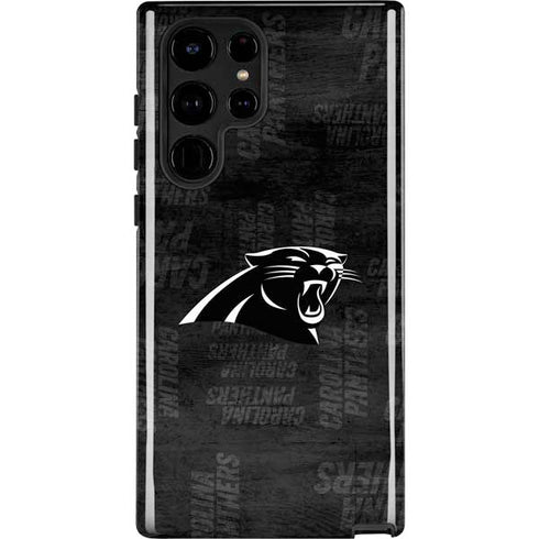 NFL Carolina Panthers Black & White Galaxy S25 Ultra Impact Case