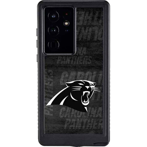 NFL Carolina Panthers Black & White Galaxy S24 Ultra Waterproof Case