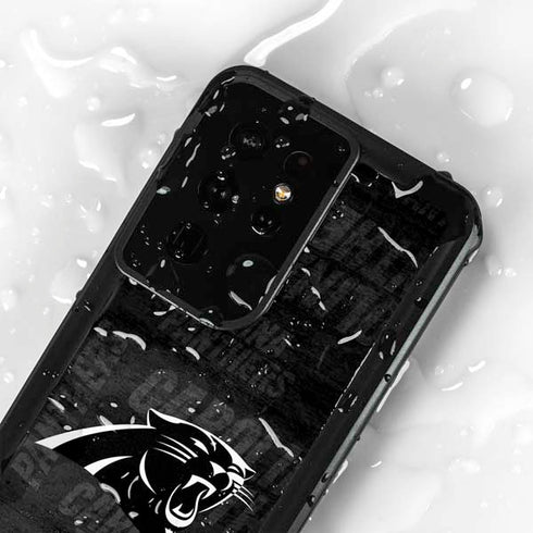 NFL Carolina Panthers Black & White Galaxy S24 Ultra Waterproof Case