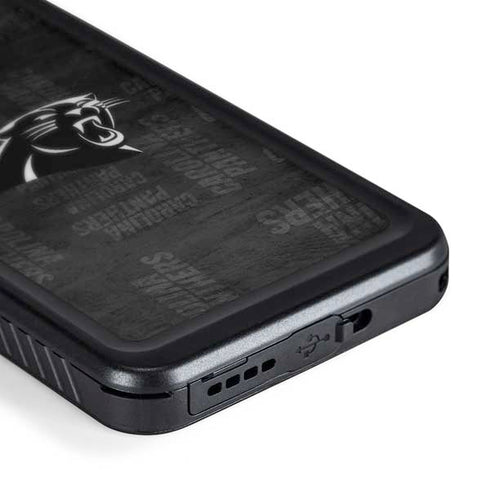 NFL Carolina Panthers Black & White Galaxy S24 Waterproof Case