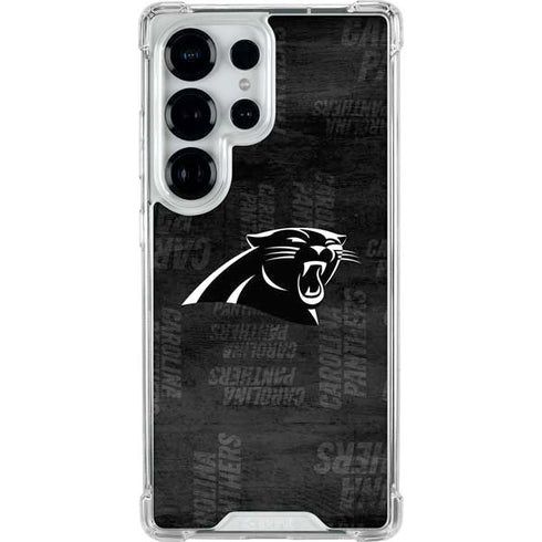 NFL Carolina Panthers Black & White Galaxy S25 Ultra Clear Case
