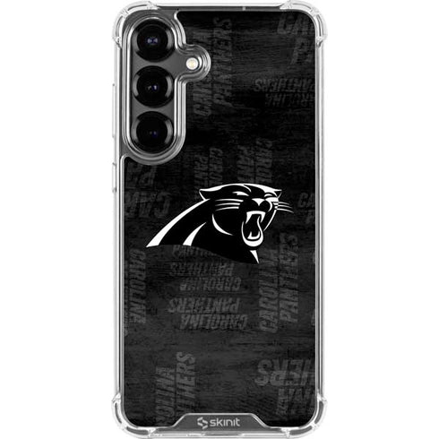 NFL Carolina Panthers Black & White Galaxy S26 Clear Case